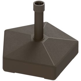 Patio Umbrella Base Holder, Heavy Duty Outdoor Umbrella Stand Base, Filled Up To 42lbs With Stand Or 33lbs With Water For Garden, Poolside, Brown